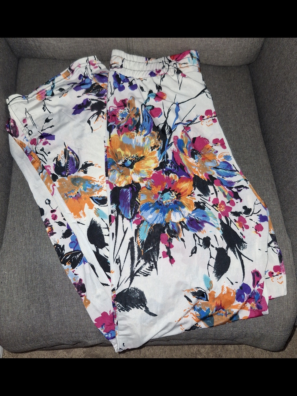 Floral Print White Wide-Leg Jumpsuit Pants